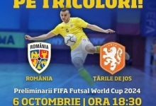 Naționala de fotbal în sală a României va juca, la Pitești Arena, partida cu Țările de jos, din Elit...